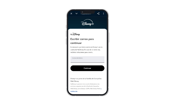 Paso 3 activación disney+ Paso 3 activación disney+