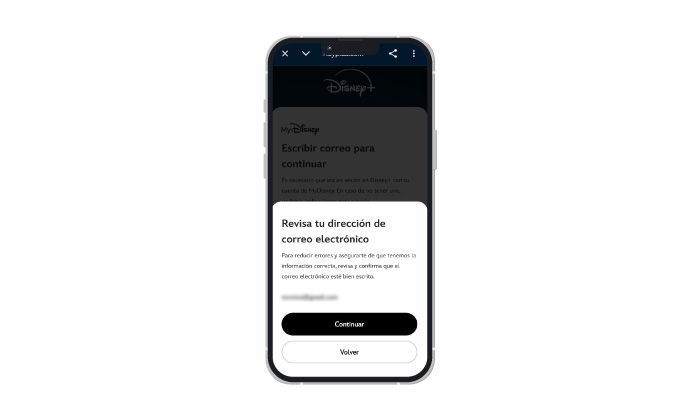 Paso 4 activación web disney+ Paso 4 activación web disney+