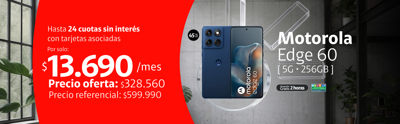 Motorola Edge 60 5G 256GB en 24 cuotas de 13.690 