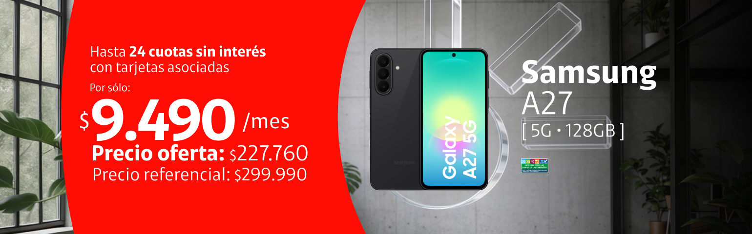 SAMSUNG A27 5G 128GB en 24 cuotas de 9.490