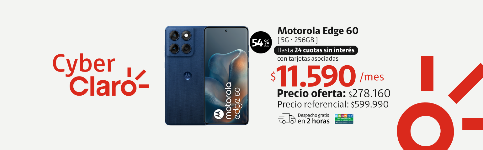 Motorola Edge 60 256GB en 24 cuotas de 11.590