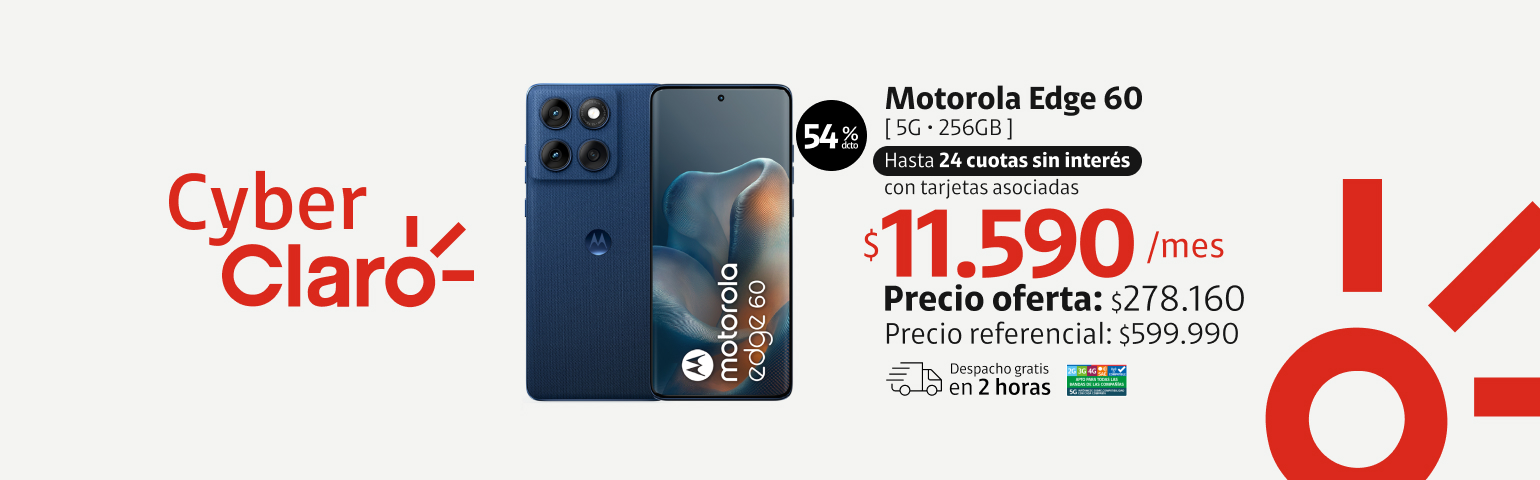 Motorola Edge 60 256GB Motorola Edge 60 256GB en 24 cuotas de 11.590