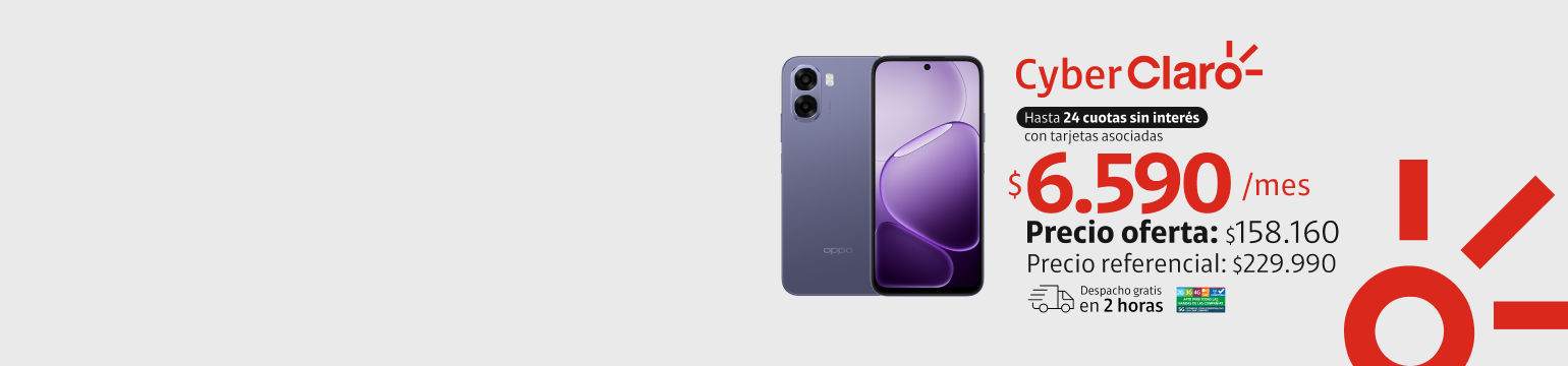 OPPO A6X 5G 256GB en 24 cuotas de 6.590