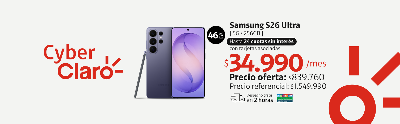 Samsung Ultra 256GB en 24 cuotas de 34.990