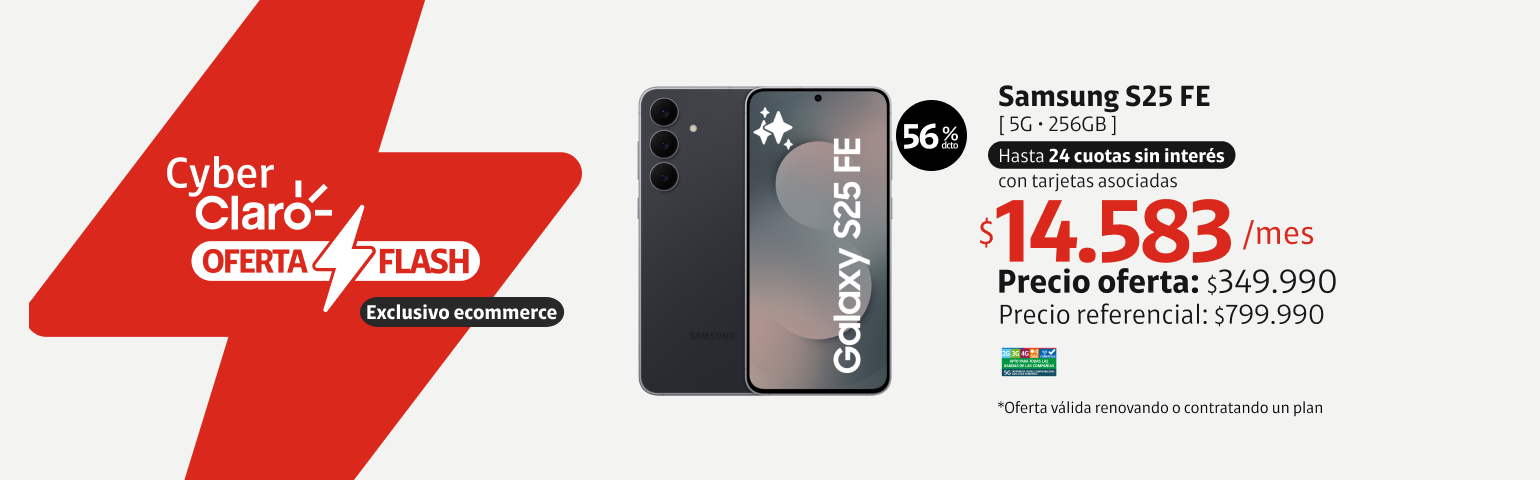Samsung S25 FE 256GB Samsung S25 FE 256GB en 24 cuotas de 14.583