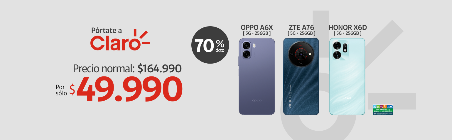 pórtate a claro con un equipo a solo 49.990 pórtate a claro con un equipo a solo 49.990