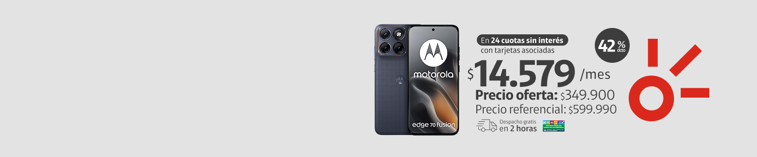 Motorola Edge 70 Fusion 5G 256GB en 24 cuotas de 14.579